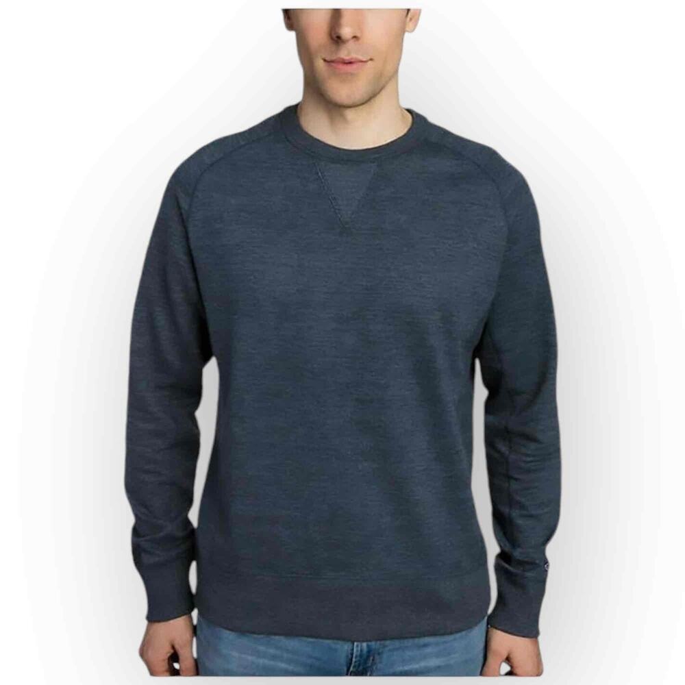 Champion Men’s French Terry Crewneck Sweatshirt, Navy, Size Small W8S